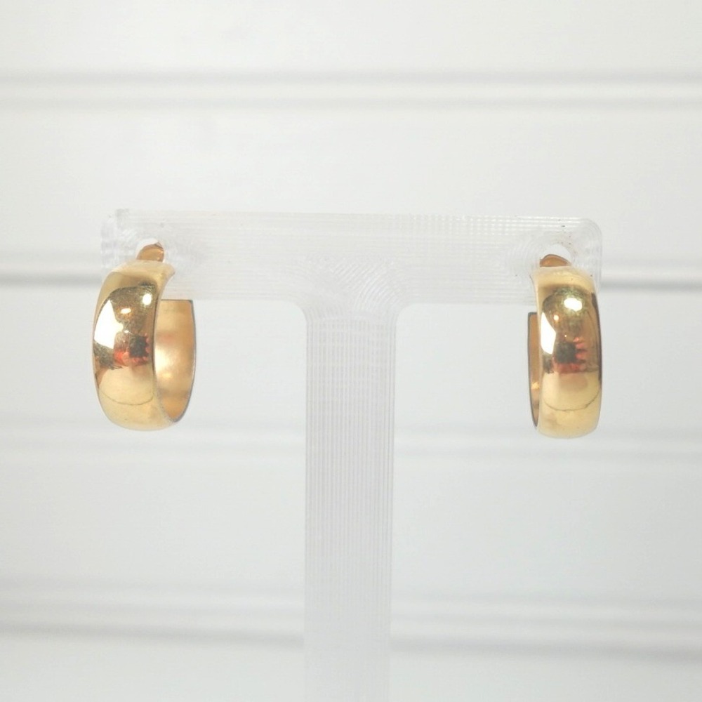 Vintage Yellow Gold Hoop Earrings Wells 120 12k GF 7 grams Stamped Jewelry